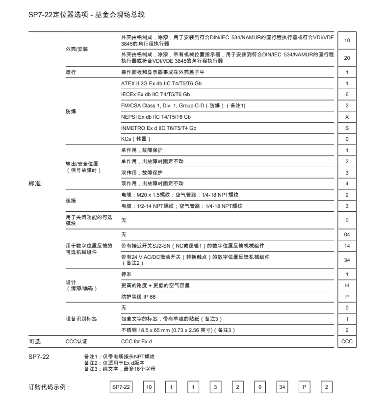 SP7-22定位器選項(xiàng)