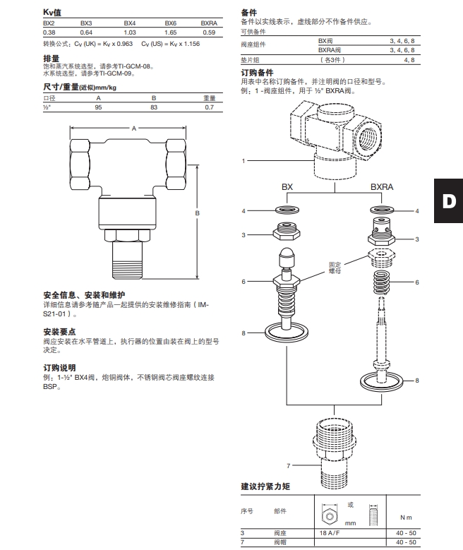 BX和BXRA炮銅自作用溫度控制閥尺寸參數(shù)